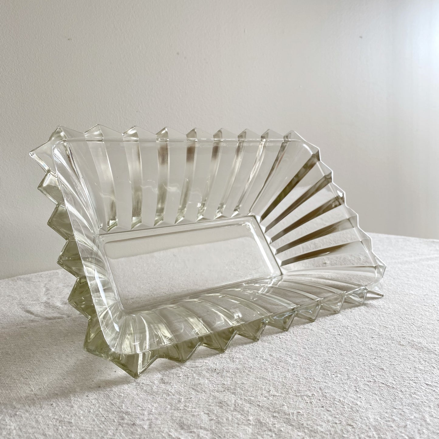 Vintage “Pleated” Glass Serving Bowl