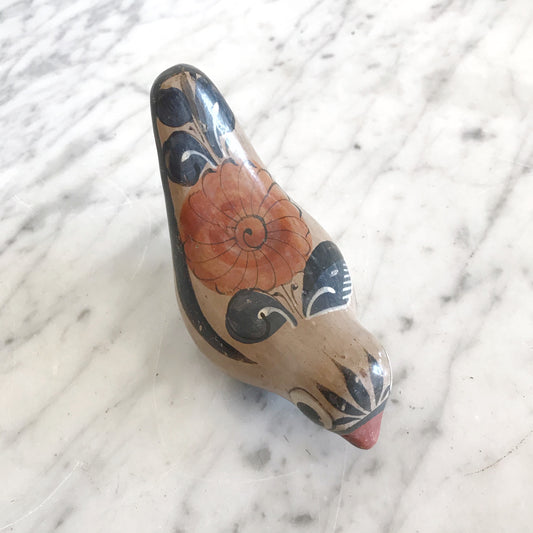Vintage Hand-painted Clay Bird