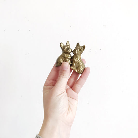 Pair of Vintage Brass Scotty Dogs