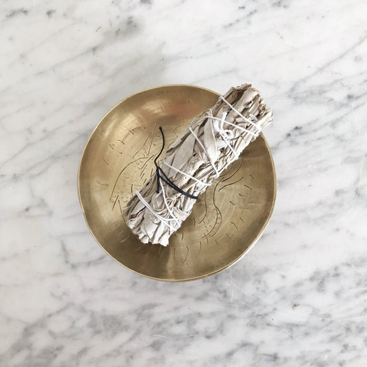 Vintage Etched Brass Dragon Dish