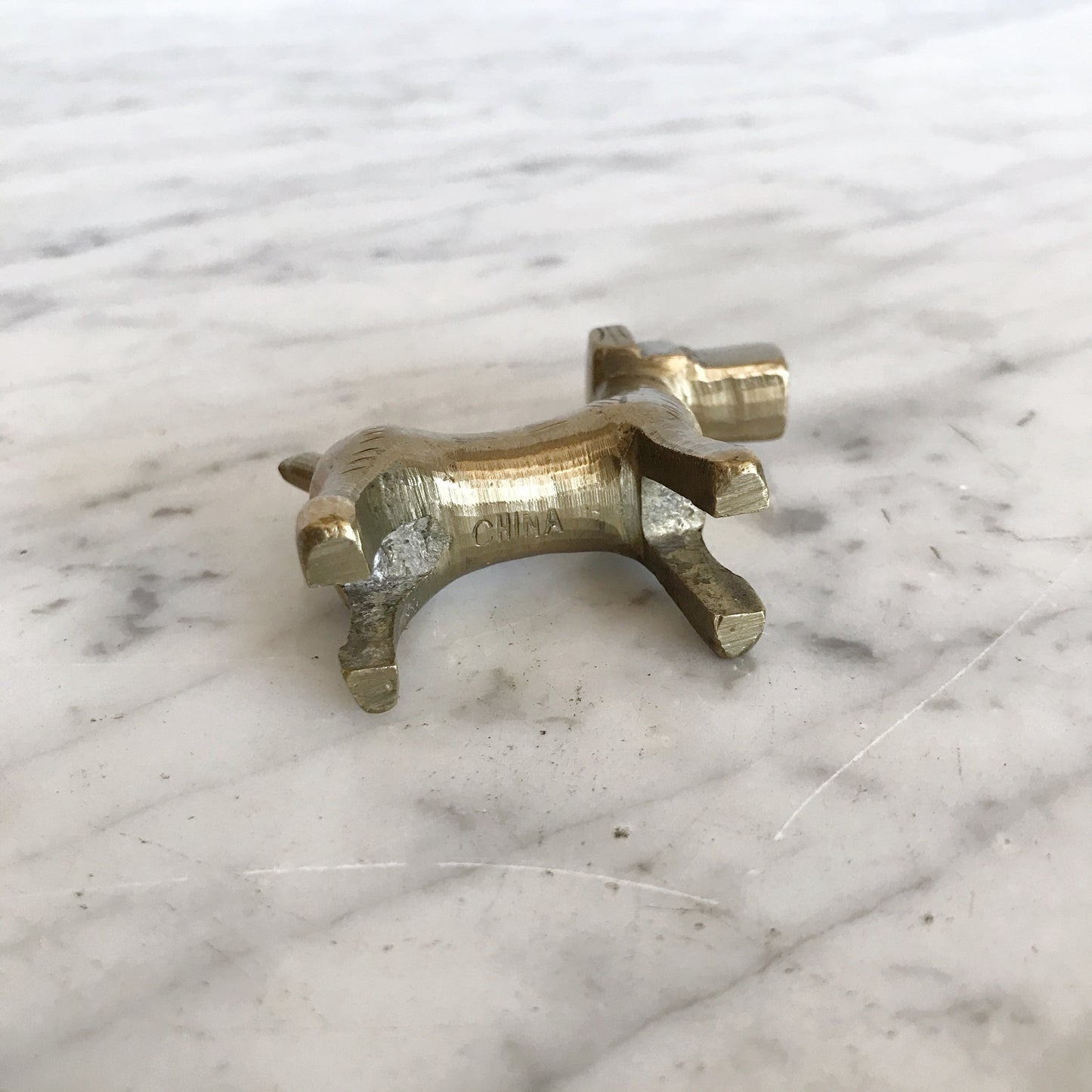 Small Vintage Brass Scotty Dog