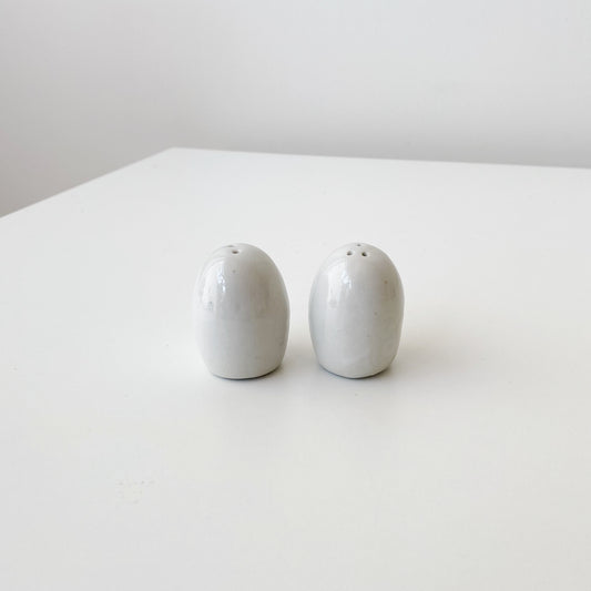 Petite Vintage Stoneware Salt + Pepper Set