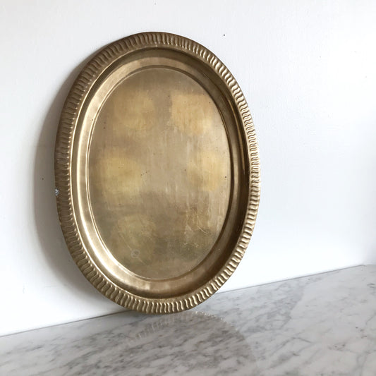 Vintage Oval Brass Tray