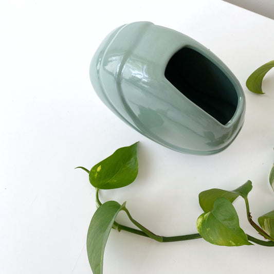 Vintage 80’s Minty Green Ceramic Vase