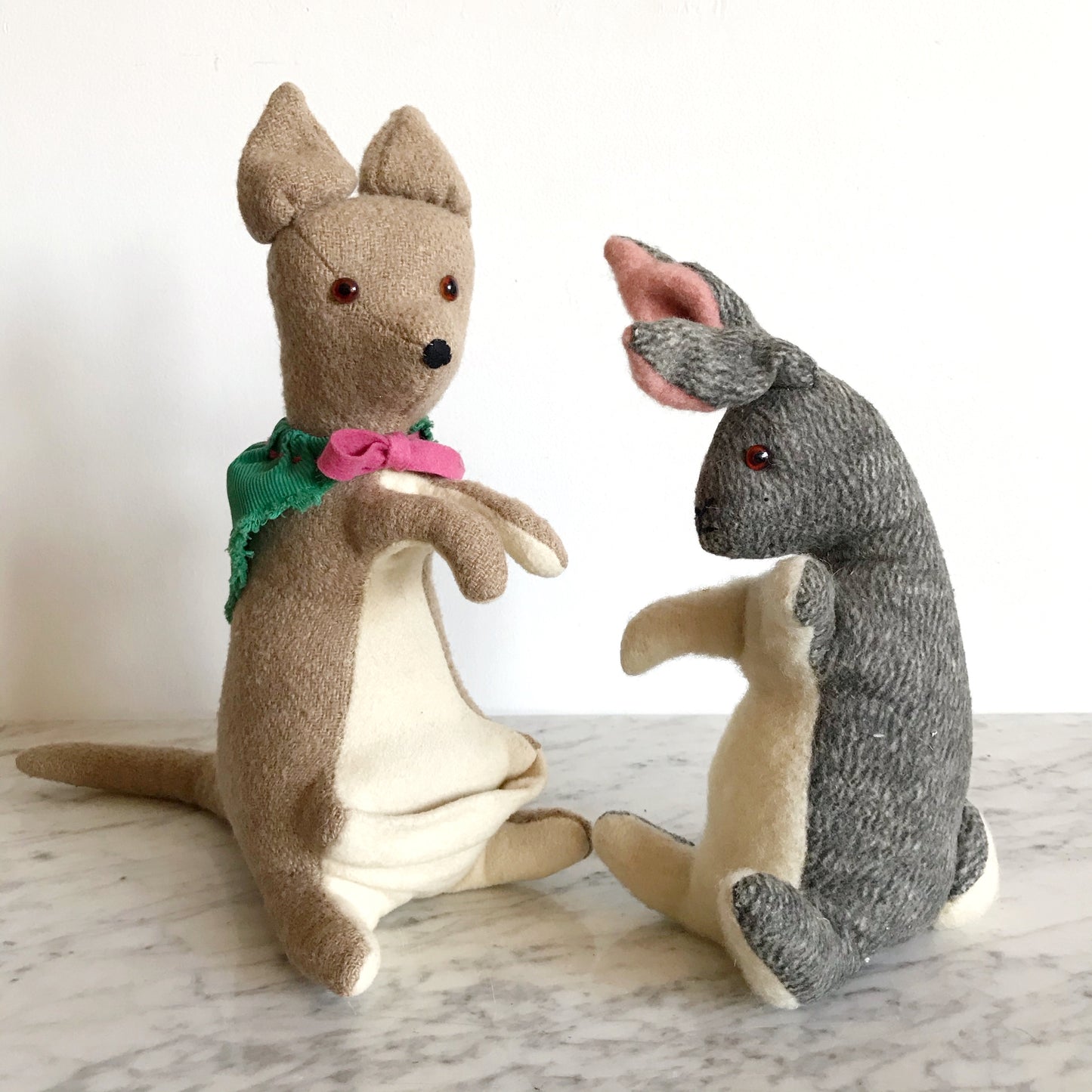 Handmade Wool Kangaroo Toy / Soft Sculpture