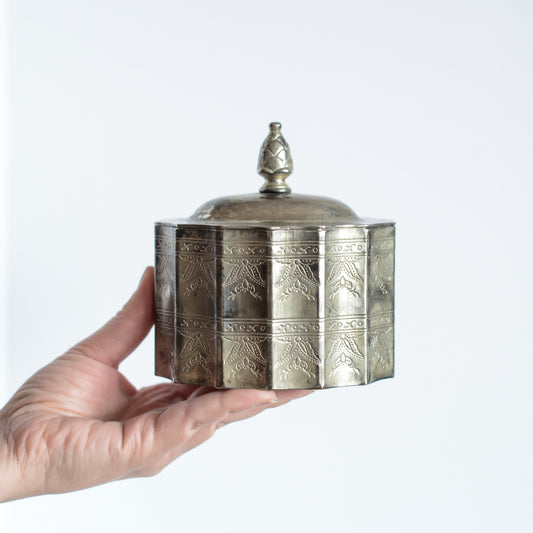 Vintage Silver-Plated Jewelry Box with Lid