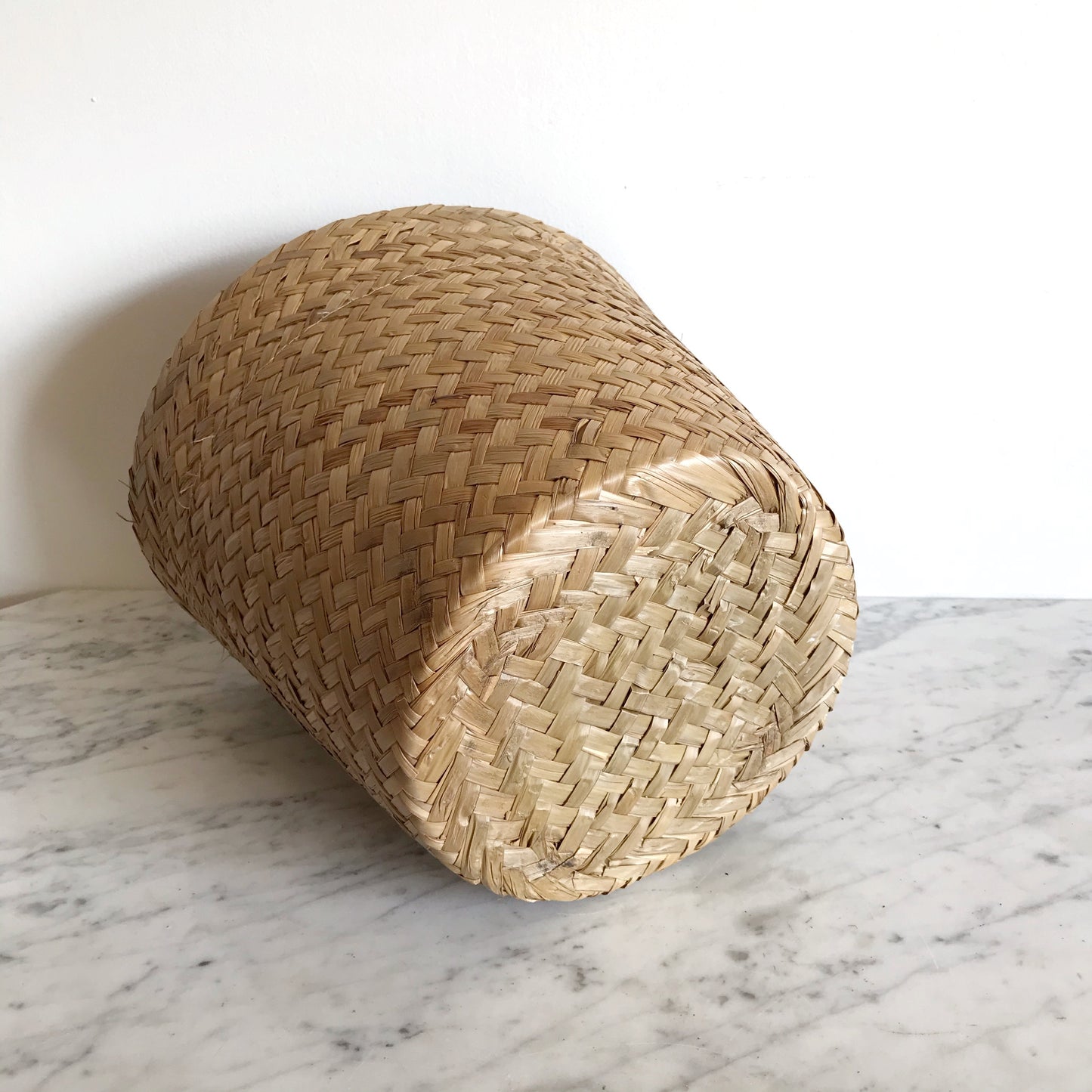 Large Vintage Woven Grass Planter Basket