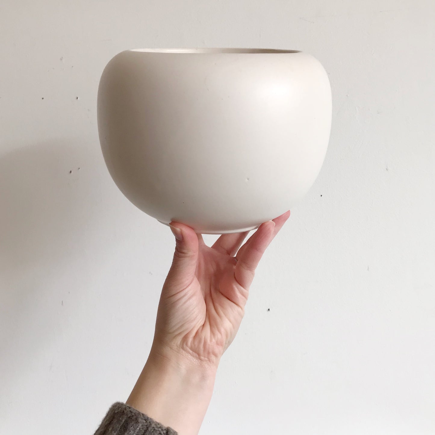 Large Vintage Ceramic Spherical Planter