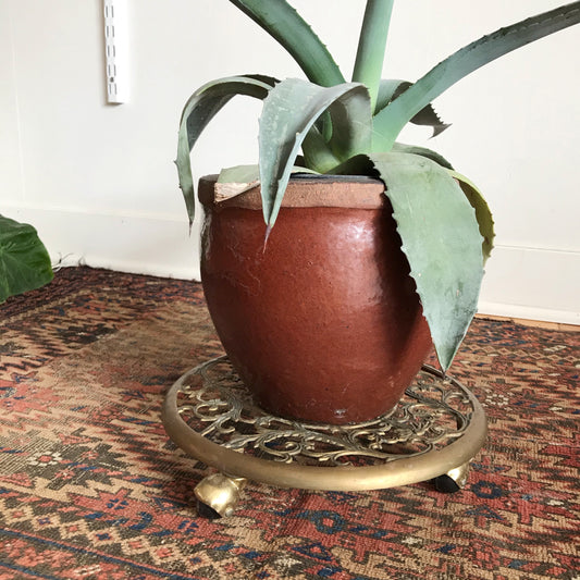 Vintage Decorative Plant Stand on Casters