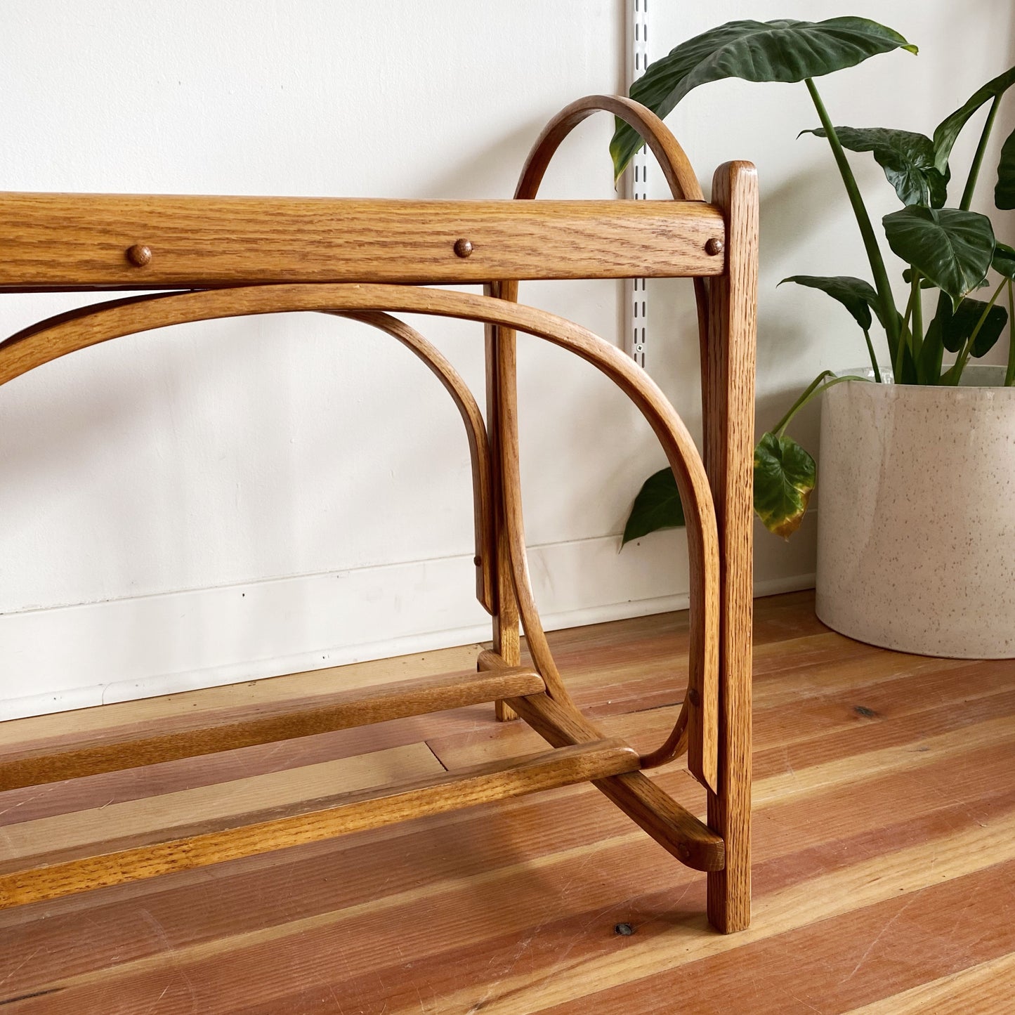Vintage Bentwood + Slat Bench / Side Table