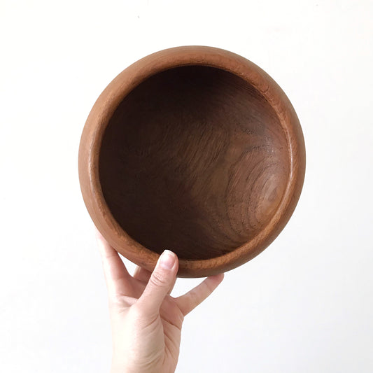MCM Turned Wood Serving Bowl