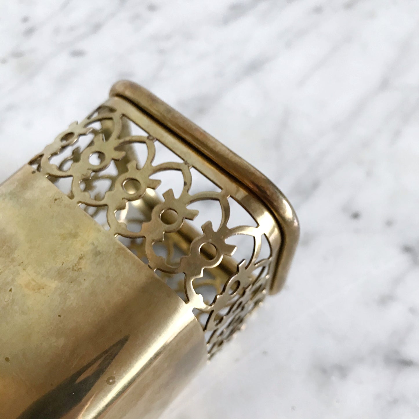 Vintage Brass Pen Holder, India