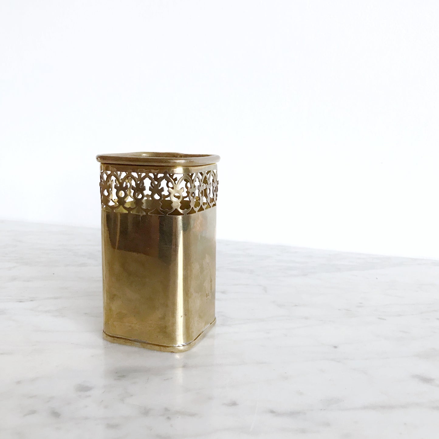 Vintage Brass Pen Holder, India