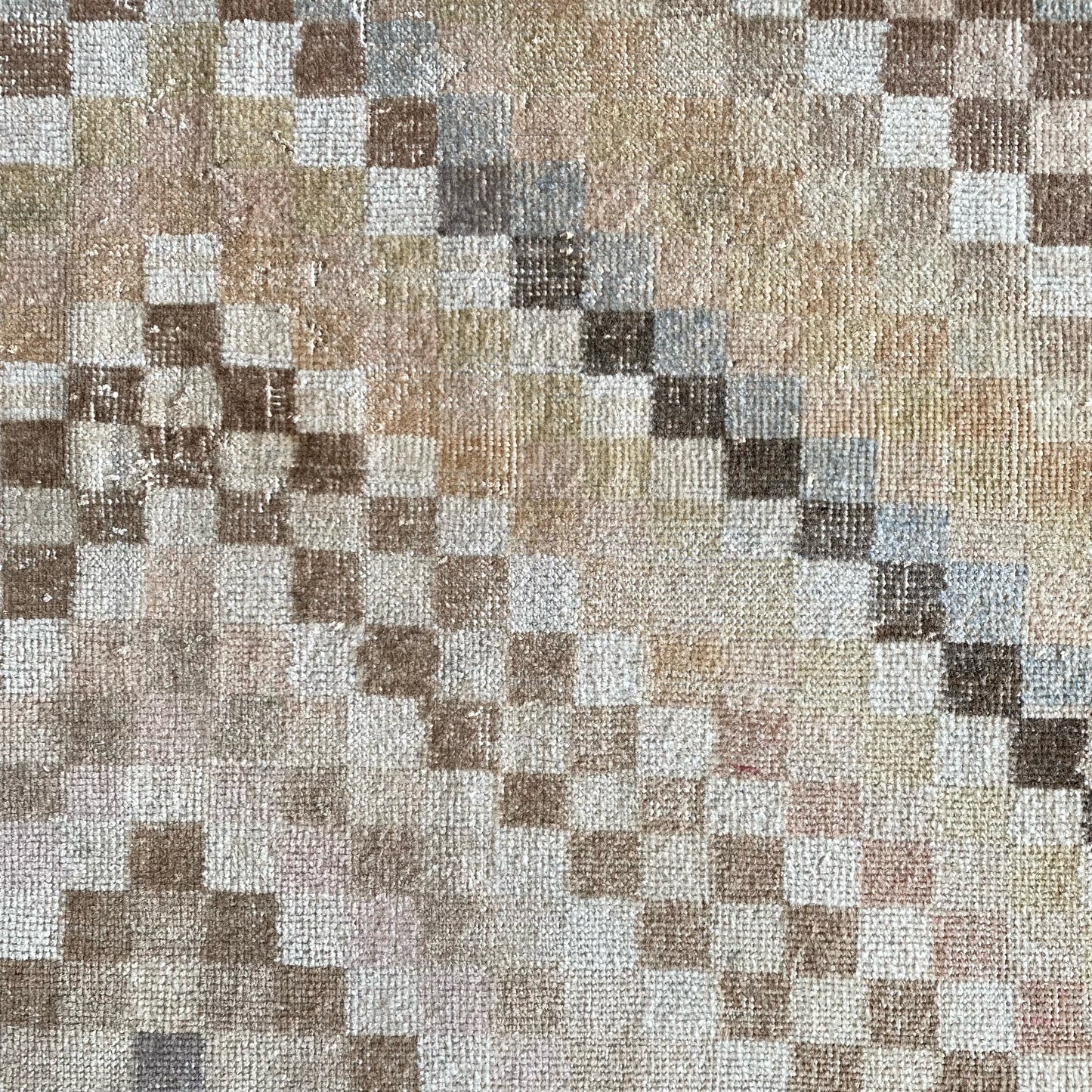 Vintage Checkered Rug (3.6 x 2.4)