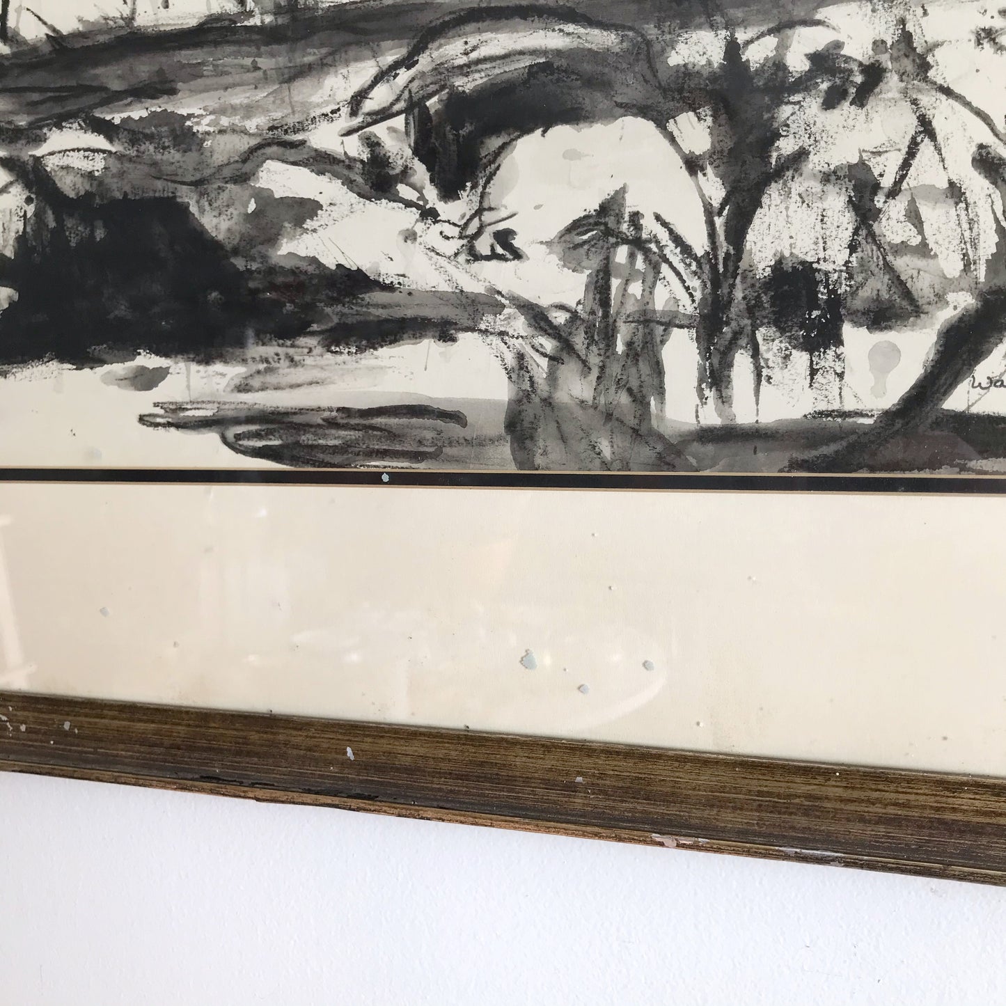 Large-Scale Framed Original Pastel on Paper (28 x 26)